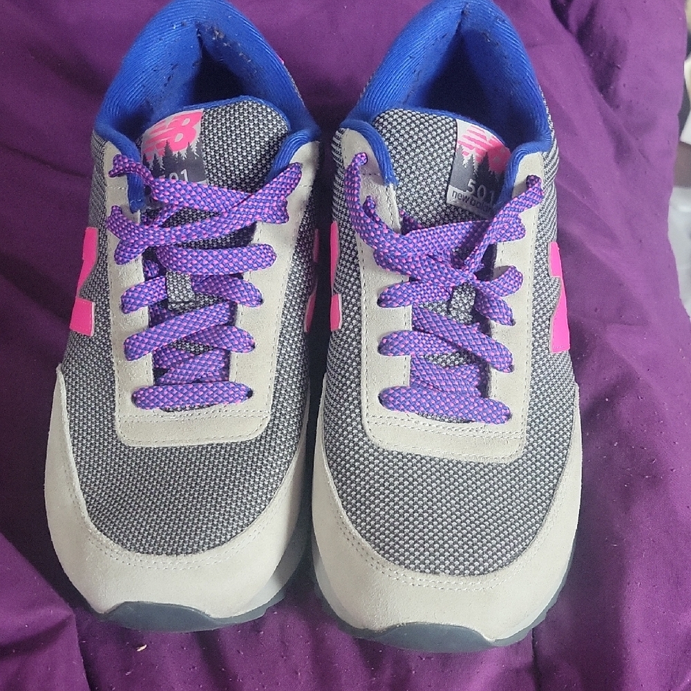 Mens New Balance Gray and Pink Sneakers
